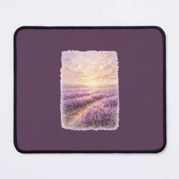 Item preview, Lavender Field at Golden Hour | Impressionist Landscape designed and sold by PawsAndpetalstudio.