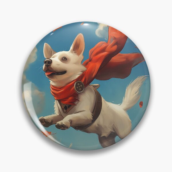 Item preview, Superhero White Dog Flying Sky Anime designed and sold by loirestore.