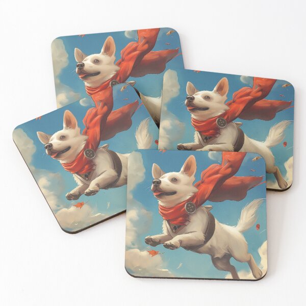 Item preview, Superhero White Dog Flying Sky Anime designed and sold by loirestore.