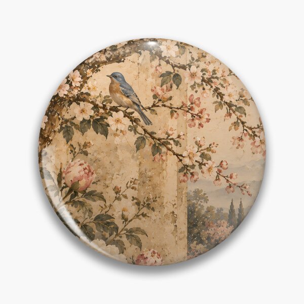 Item preview, Vintage Botanical Peonies and Bluebirds Watercolour Garden designed and sold by Jozefin's Studio.