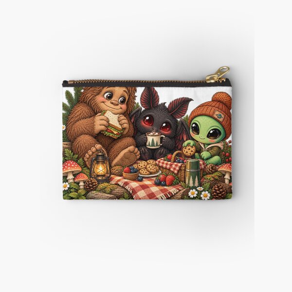 Item preview, Cute Cryptid Forest Feast: Bigfoot, Mothman & Little Alien designed and sold by ZayCreates.
