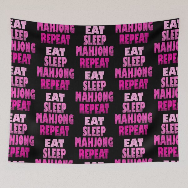 Item preview, Pink Eat Sleep Mahjong Repeat designed and sold by NinniSilver.