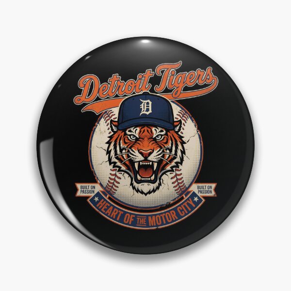 Item preview, Vintage Baseball Tiger Mascot Roaring Heart Of The Motor City Sports Graphic designed and sold by JaPanAnimeSh8.