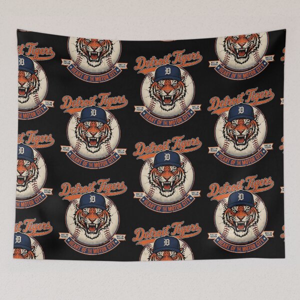 Item preview, Vintage Baseball Tiger Mascot Roaring Heart Of The Motor City Sports Graphic designed and sold by JaPanAnimeSh8.