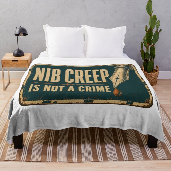Item preview, Nib Creep Is Not A Crime Enamel Sign designed and sold by BoosterShop.