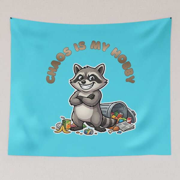 Item preview, Chaos Is My Hobby Raccoon designed and sold by ZeroContextArt.