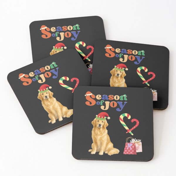 Item preview, Season of Joy – Cute Golden Retriever Christmas Dog Retro Holiday Art designed and sold by Evelashop.