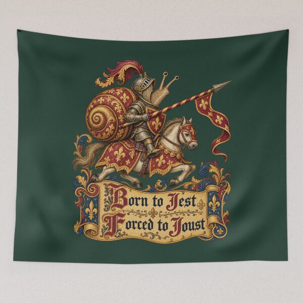 Item preview, Born to Jest Forced to Joust Medieval Snail Knight Humor designed and sold by AmiGraph.