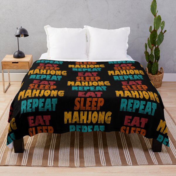 Item preview, Retro Eat Sleep Mahjong Repeat designed and sold by NinniSilver.