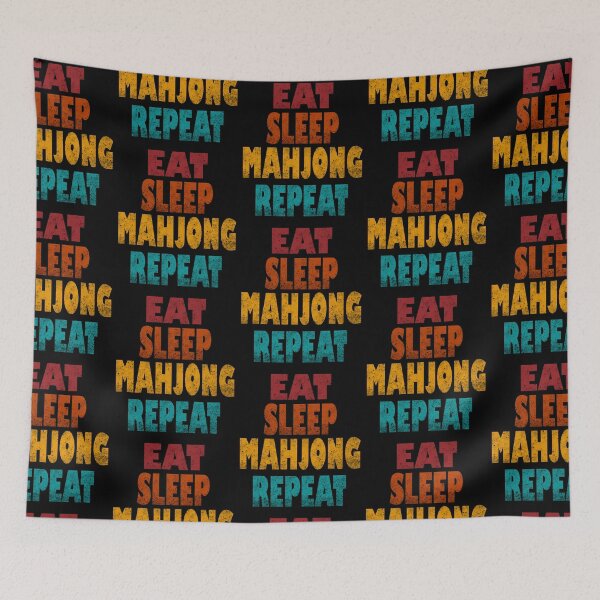 Item preview, Retro Eat Sleep Mahjong Repeat designed and sold by NinniSilver.