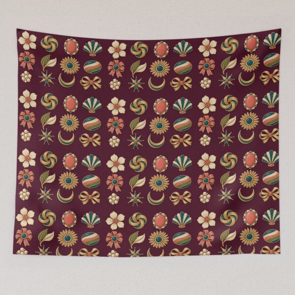 Item preview, Brooch Drawer – Vintage Jewelry Zipper Pouch designed and sold by astersgraphics.