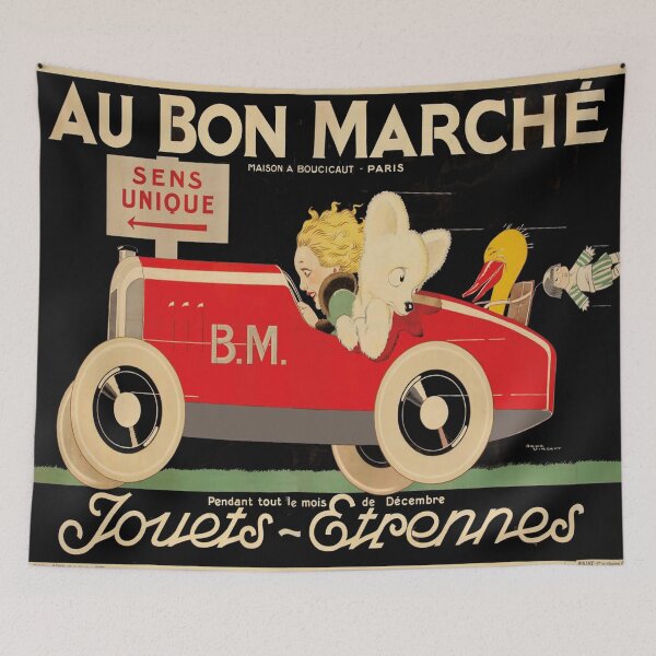 Item preview, Vintage French Toy Poster, Au Bon Marché Jouets Étrennes, René Vincent Art Deco Paris Wall Art designed and sold by RickE.