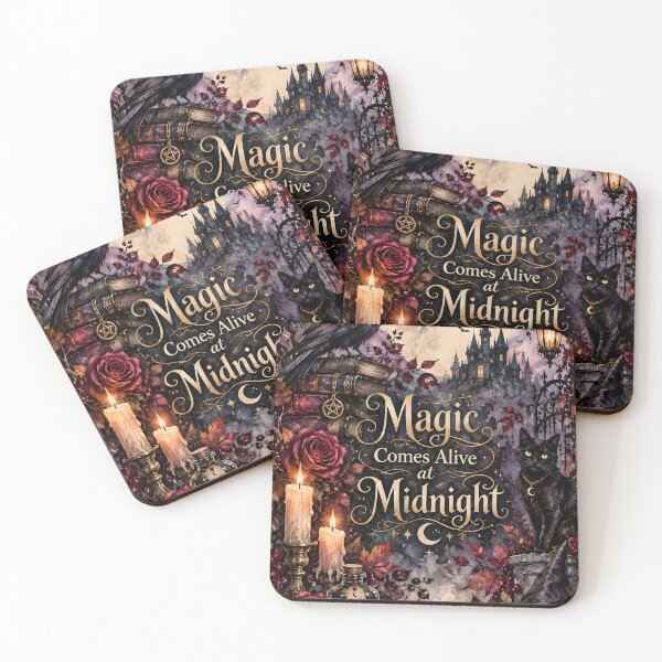 Item preview, Magic Comes Alive at Midnight – Gothic Raven, Black Cat & Full Moon designed and sold by blankTeeShirt.