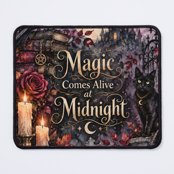Item preview, Magic Comes Alive at Midnight – Gothic Raven, Black Cat & Full Moon designed and sold by blankTeeShirt.