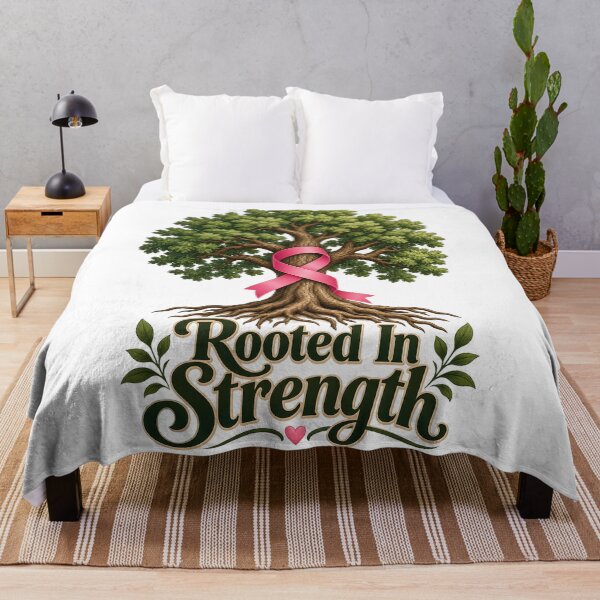 Item preview, Rooted In Strength Oak Tree Ribbon Cancer Support designed and sold by UniversPlant | Blooming with Hope.