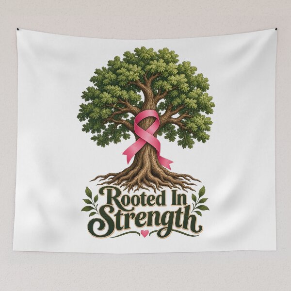 Item preview, Rooted In Strength Oak Tree Ribbon Cancer Support designed and sold by UniversPlant | Blooming with Hope.