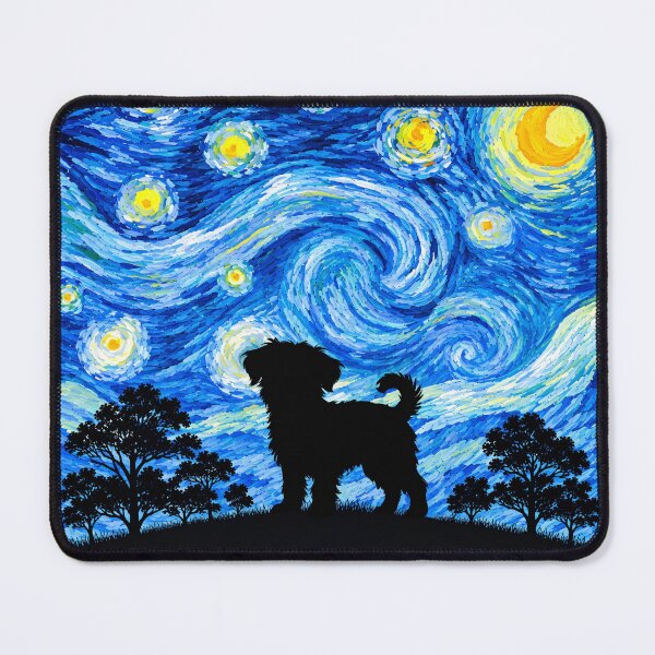 Item preview, Funny Yorkiepoo Dog Starry Night Painting Moon Star Mom Dad Kids designed and sold by FurryHavenPH.