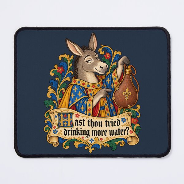 Item preview, Hast Thou Tried Drinking More Water Medieval Donkey Humor designed and sold by AmiGraph.