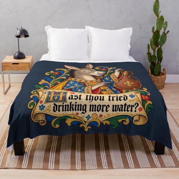 Item preview, Hast Thou Tried Drinking More Water Medieval Donkey Humor designed and sold by AmiGraph.