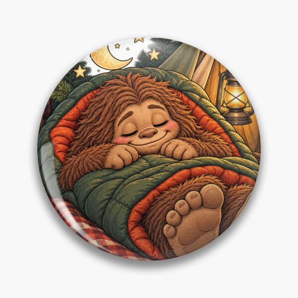 Item preview, Cozy Campout Bigfoot – Cute Sleeping Sasquatch Illustration designed and sold by ZayCreates.