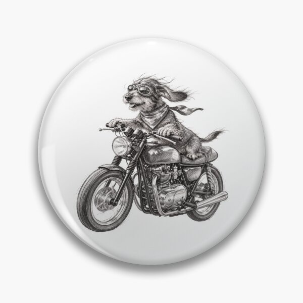 Item preview, Born to Be Wild: Biker Dachshund Sketch designed and sold by Russell Thorne.