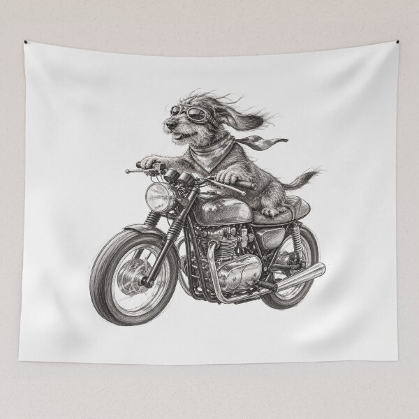 Item preview, Born to Be Wild: Biker Dachshund Sketch designed and sold by Russell Thorne.