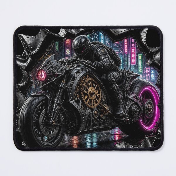 Item preview, Cyberpunk Steampunk Motorcycle Torn Metal Graphic designed and sold by LazyDayzCo.