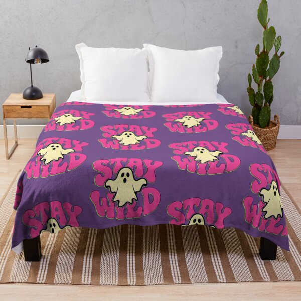 Item preview, Stay Wild Ghost Halloween Retro Pink Groovy designed and sold by AstronautMerch.