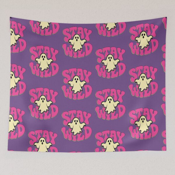 Item preview, Stay Wild Ghost Halloween Retro Pink Groovy designed and sold by AstronautMerch.