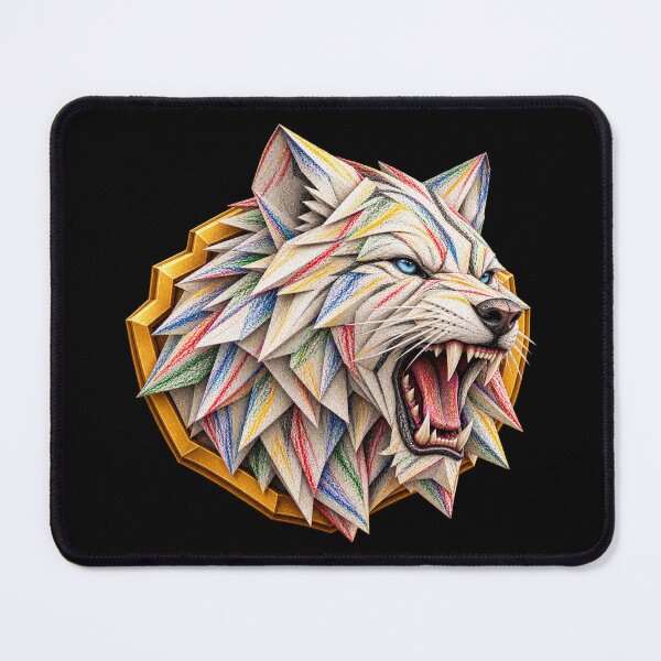 Item preview, White Tiger Origami Art – Roaring Geometric Paper Tiger Head | PLUSHIWORLD designed and sold by PLUSHIWORLDtm.