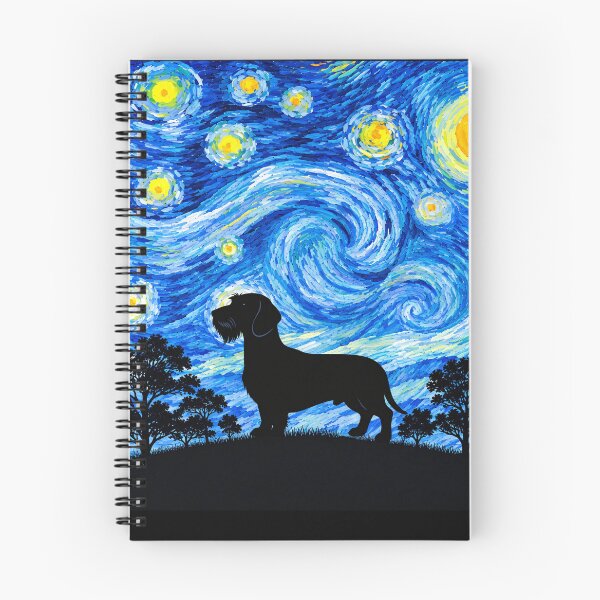 Item preview, Funny Wild-Boar Dachshund Dog Starry Night Painting Moon Star Mom Dad Kids designed and sold by FurryHavenPH.