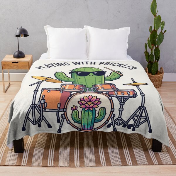 Item preview, Cool Cactus Drummer Playing With Prickles Band Music Rock designed and sold by Amir Faysal.
