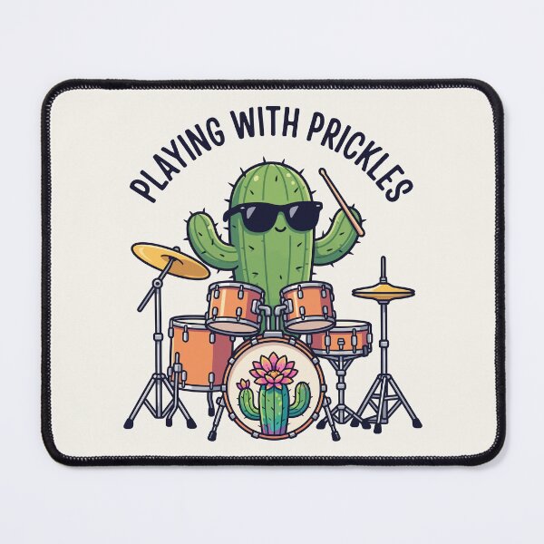 Item preview, Cool Cactus Drummer Playing With Prickles Band Music Rock designed and sold by Amir Faysal.