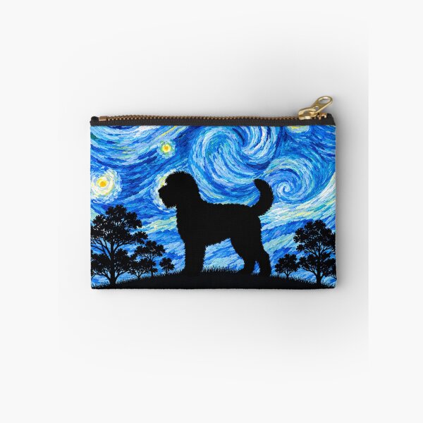Item preview, Funny Whoodle Dog Starry Night Painting Moon Star Mom Dad Kids designed and sold by FurryHavenPH.