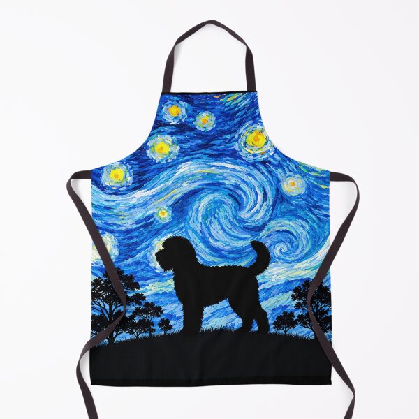 Item preview, Funny Whoodle Dog Starry Night Painting Moon Star Mom Dad Kids designed and sold by FurryHavenPH.