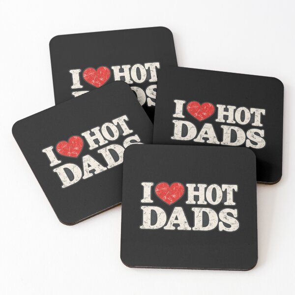 Item preview, I Heart Hot Dads Funny Y2K Vintage Distressed Red Heart designed and sold by Whirx.