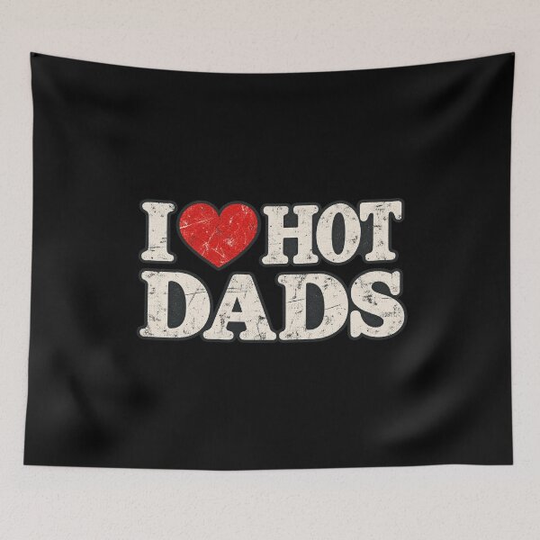 Item preview, I Heart Hot Dads Funny Y2K Vintage Distressed Red Heart designed and sold by Whirx.