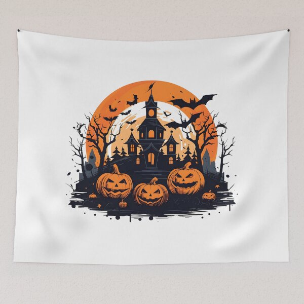 Item preview, Haunted House and Spooky Pumpkins Under the Full Moon designed and sold by interdesigner.