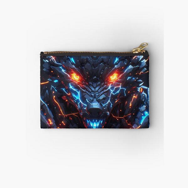 Item preview, Cyber Wolf – Blue Orange Techno Beast Dark Fantasy Art designed and sold by FusionCipher.