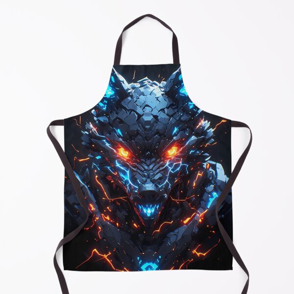 Item preview, Cyber Wolf – Blue Orange Techno Beast Dark Fantasy Art designed and sold by FusionCipher.