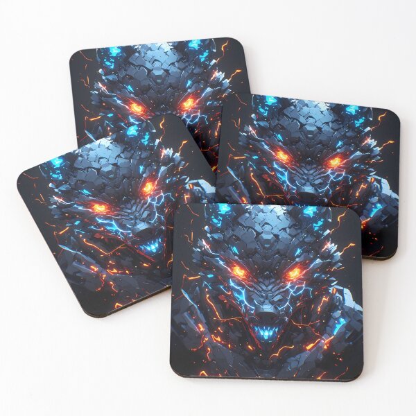 Item preview, Cyber Wolf – Blue Orange Techno Beast Dark Fantasy Art designed and sold by FusionCipher.