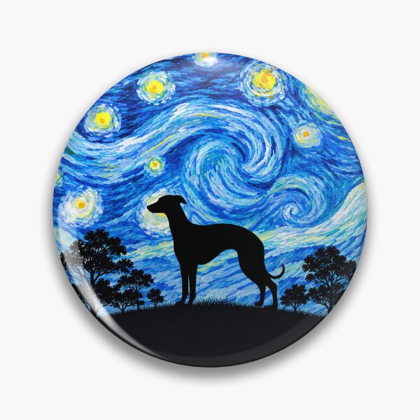 Item preview, Funny Whippet Dog Starry Night Painting Moon Star Mom Dad Kids designed and sold by FurryHavenPH.