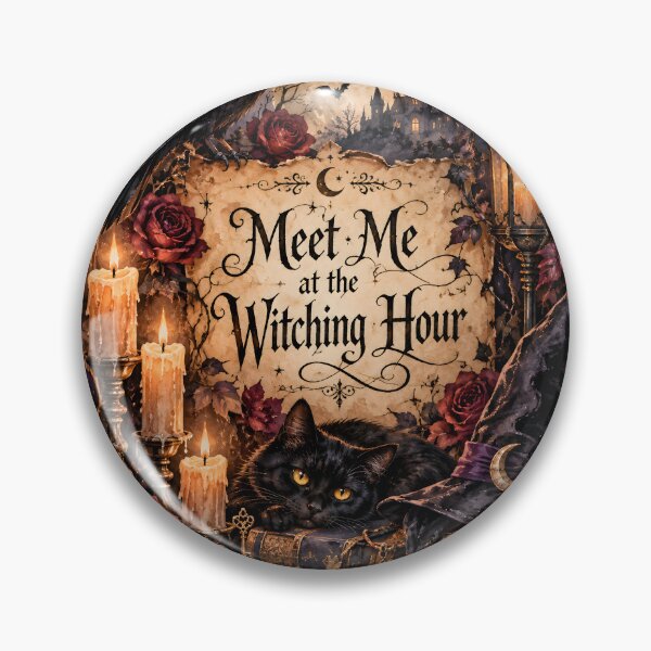 Item preview, Meet Me at the Witching Hour – Gothic Raven, Black Cat & Haunted Castle designed and sold by blankTeeShirt.