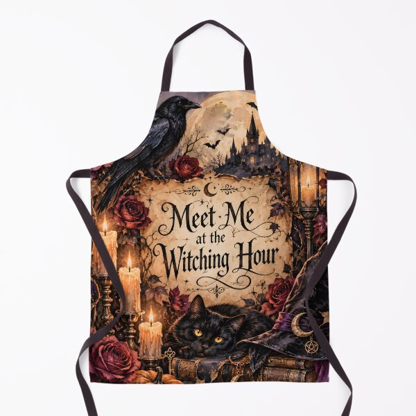 Item preview, Meet Me at the Witching Hour – Gothic Raven, Black Cat & Haunted Castle designed and sold by blankTeeShirt.