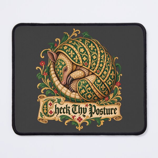 Item preview, Check Thy Posture Medieval Armadillo Renaissance Humor designed and sold by AmiGraph.