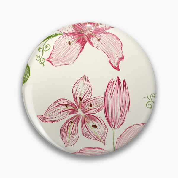 Item preview, Crimson Stargazer Lily Stream – Hand-Drawn Floral Pattern designed and sold by Arabesque.fromSadia.