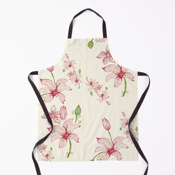 Item preview, Crimson Stargazer Lily Stream – Hand-Drawn Floral Pattern designed and sold by Arabesque.fromSadia.