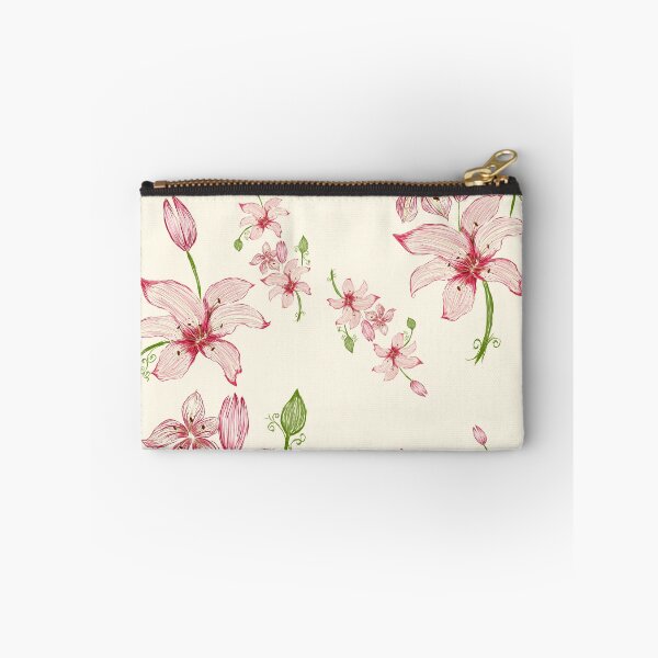 Item preview, Crimson Stargazer Lily Stream – Hand-Drawn Floral Pattern designed and sold by Arabesque.fromSadia.