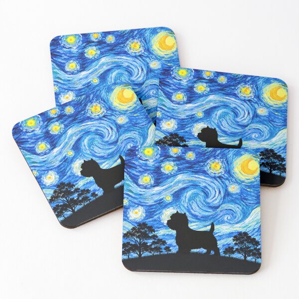 Item preview, Funny West Highland White Terrier Westie Dog Starry Night Painting Moon Star Mom Dad Kids designed and sold by FurryHavenPH.