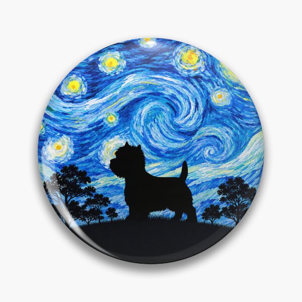 Item preview, Funny West Highland White Terrier Westie Dog Starry Night Painting Moon Star Mom Dad Kids designed and sold by FurryHavenPH.